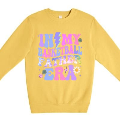 Groovy Tie Dye In My Basketball Father Era Gift Premium Crewneck Sweatshirt