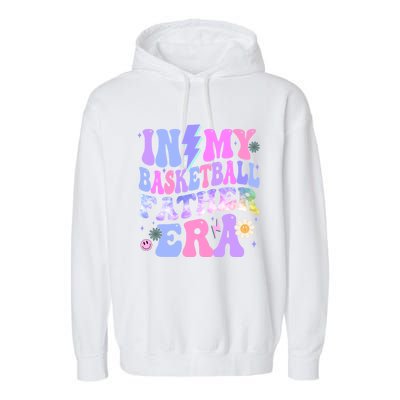 Groovy Tie Dye In My Basketball Father Era Gift Garment-Dyed Fleece Hoodie