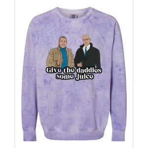 Give The Daddies Some Juice Funny Colorblast Crewneck Sweatshirt