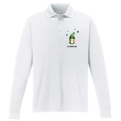 Gnome Tie Dye Shamrock Let Shenanigans Begin St Patricks Day Performance Long Sleeve Polo