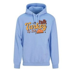 Groovy Thanksgiving Day Family Matching Talk Turkey To Me Gift Unisex Surf Hoodie