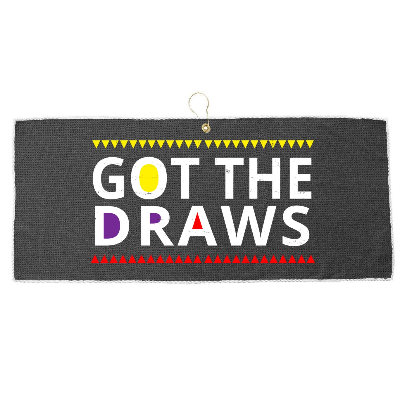 Got The Draws 90s Vintage Distress Large Microfiber Waffle Golf Towel