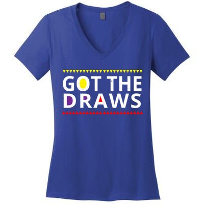 Got The Draws 90s Vintage Distress Women's V-Neck T-Shirt