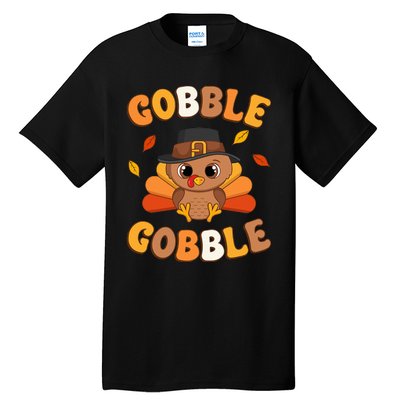 Gobble Turkey Day Happy Thanksgiving Tall T-Shirt