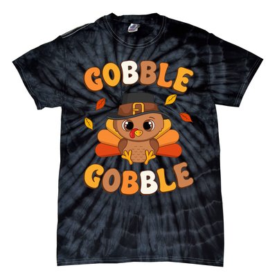 Gobble Turkey Day Happy Thanksgiving Tie-Dye T-Shirt