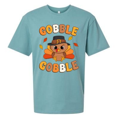 Gobble Turkey Day Happy Thanksgiving Sueded Cloud Jersey T-Shirt