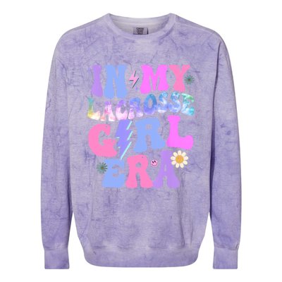 Groovy Tie Dye In My Lacrosse Girl Era Colorblast Crewneck Sweatshirt