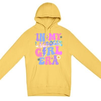 Groovy Tie Dye In My Lacrosse Girl Era Premium Pullover Hoodie