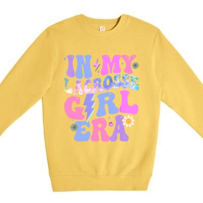 Groovy Tie Dye In My Lacrosse Girl Era Premium Crewneck Sweatshirt