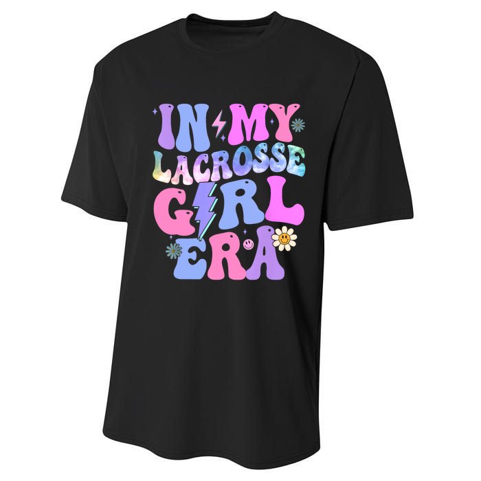 Groovy Tie Dye In My Lacrosse Girl Era Performance Sprint T-Shirt