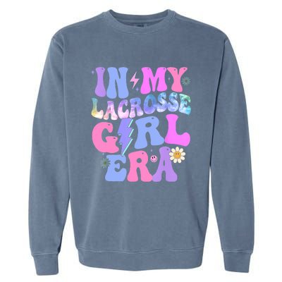 Groovy Tie Dye In My Lacrosse Girl Era Garment-Dyed Sweatshirt