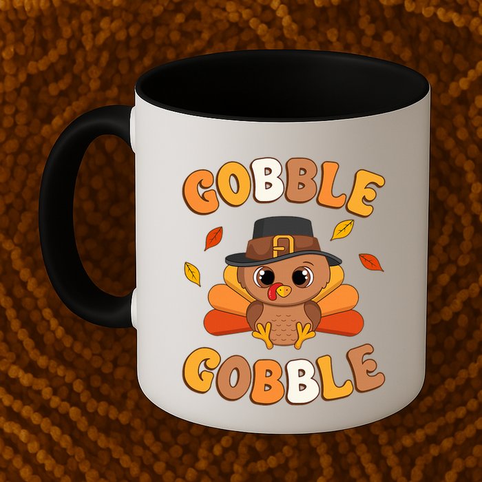 Gobble Turkey Day Happy Thanksgiving Mug