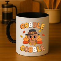 Gobble Turkey Day Happy Thanksgiving Mug