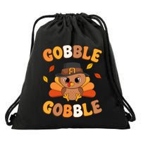 Gobble Turkey Day Happy Thanksgiving Drawstring Bag