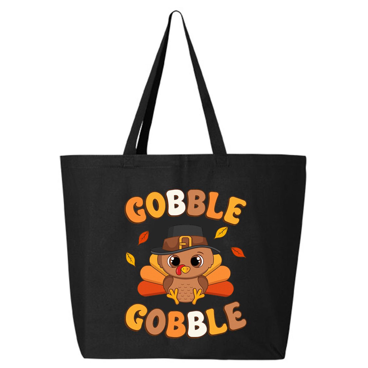 Gobble Turkey Day Happy Thanksgiving 25L Jumbo Tote