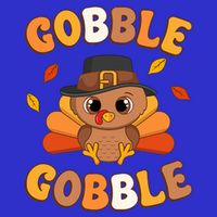 Gobble Turkey Day Happy Thanksgiving Button