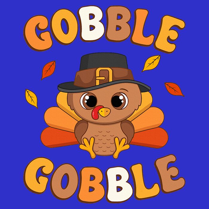 Gobble Turkey Day Happy Thanksgiving Button