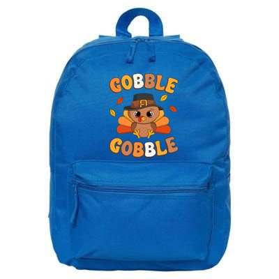 Gobble Turkey Day Happy Thanksgiving 16 in Basic Backpack
