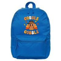 Gobble Turkey Day Happy Thanksgiving 16 in Basic Backpack