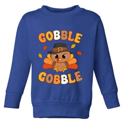 Gobble Turkey Day Happy Thanksgiving Toddler Sweatshirt