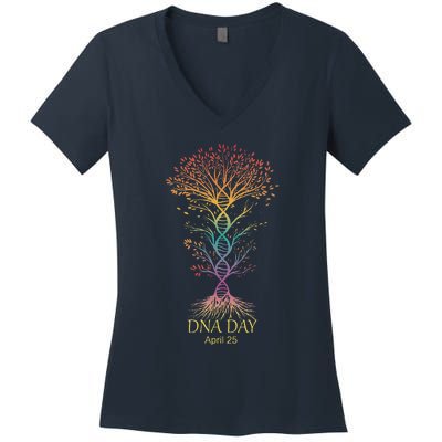 Genetic Tree DNA Day Woman Women's V-Neck T-Shirt