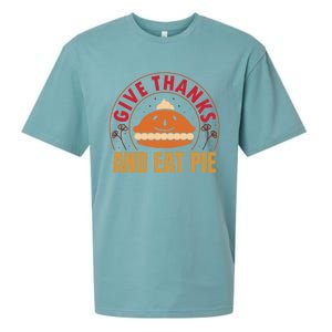 Give Thanks Eat Pie Thanksgiving Gift And Gift Sueded Cloud Jersey T-Shirt