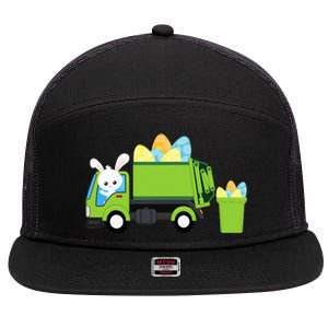 Garbage Truck Easter Bunny Egg Hunt 7 Panel Mesh Trucker Snapback Hat