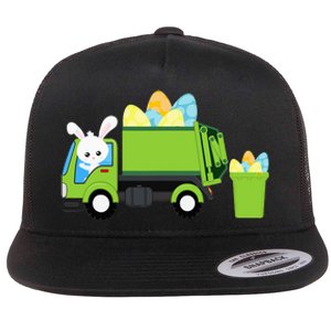 Garbage Truck Easter Bunny Egg Hunt Flat Bill Trucker Hat