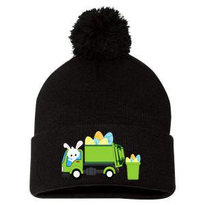 Garbage Truck Easter Bunny Egg Hunt Pom Pom 12in Knit Beanie