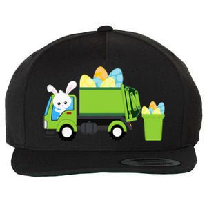 Garbage Truck Easter Bunny Egg Hunt Wool Snapback Cap