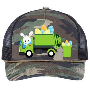 Garbage Truck Easter Bunny Egg Hunt Retro Rope Trucker Hat Cap