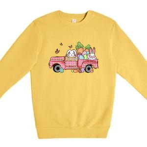 Garbage Truck Easter Bunny Egg Hunt Easter Day Premium Crewneck Sweatshirt