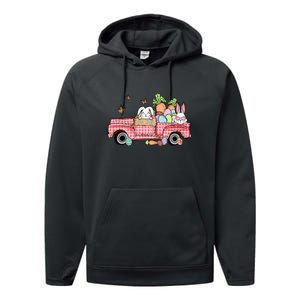 Garbage Truck Easter Bunny Egg Hunt Easter Day Performance Fleece Hoodie