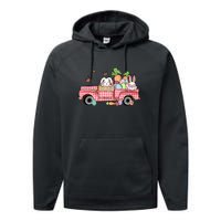 Garbage Truck Easter Bunny Egg Hunt Easter Day Performance Fleece Hoodie