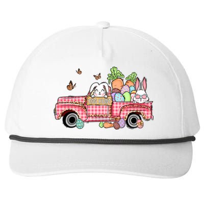 Garbage Truck Easter Bunny Egg Hunt Easter Day Snapback Five-Panel Rope Hat