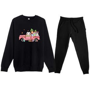 Garbage Truck Easter Bunny Egg Hunt Easter Day Premium Crewneck Sweatsuit Set