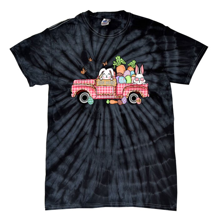 Garbage Truck Easter Bunny Egg Hunt Easter Day Tie-Dye T-Shirt