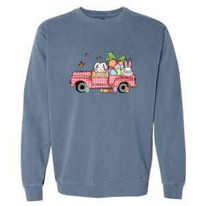 Garbage Truck Easter Bunny Egg Hunt Easter Day Garment-Dyed Sweatshirt