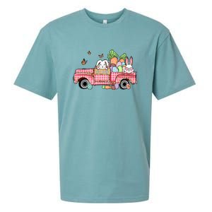 Garbage Truck Easter Bunny Egg Hunt Easter Day Sueded Cloud Jersey T-Shirt