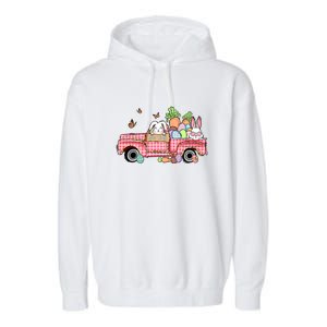 Garbage Truck Easter Bunny Egg Hunt Easter Day Garment-Dyed Fleece Hoodie