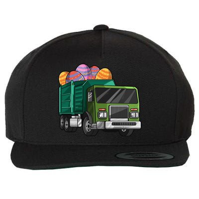 Garbage Truck Easter Easter Eggs Cool Gift Wool Snapback Cap