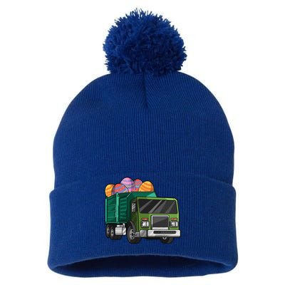 Garbage Truck Easter Easter Eggs Cool Gift Pom Pom 12in Knit Beanie