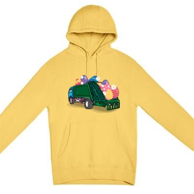 Garbage Truck Eggs Cute Easter Day Egg Hunting Gift Premium Pullover Hoodie