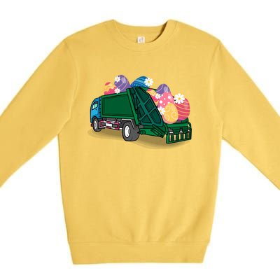 Garbage Truck Eggs Cute Easter Day Egg Hunting Gift Premium Crewneck Sweatshirt