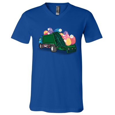 Garbage Truck Eggs Cute Easter Day Egg Hunting Gift V-Neck T-Shirt