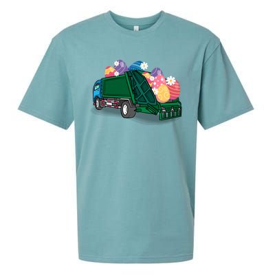 Garbage Truck Eggs Cute Easter Day Egg Hunting Gift Sueded Cloud Jersey T-Shirt