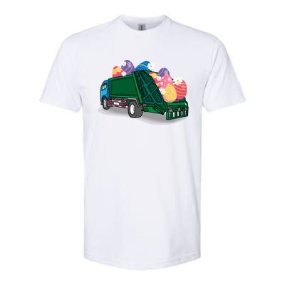 Garbage Truck Eggs Cute Easter Day Egg Hunting Gift Softstyle CVC T-Shirt