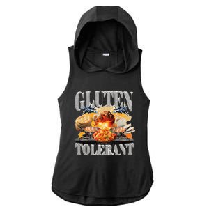 Gluten Tolerant Funny Sarcastic Gluten Tolerance Meme Humor Ladies PosiCharge Tri-Blend Wicking Draft Hoodie Tank