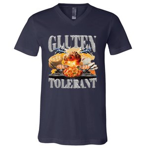 Gluten Tolerant Funny Sarcastic Gluten Tolerance Meme Humor V-Neck T-Shirt