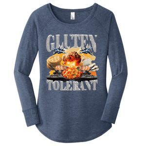 Gluten Tolerant Funny Sarcastic Gluten Tolerance Meme Humor Women's Perfect Tri Tunic Long Sleeve Shirt